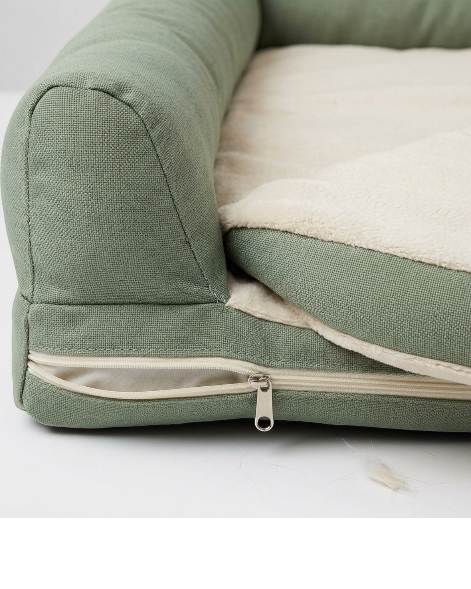 Rostl Large Three-Sided Bolster Dog Bed 105 x 75 cm Sage - Detail view